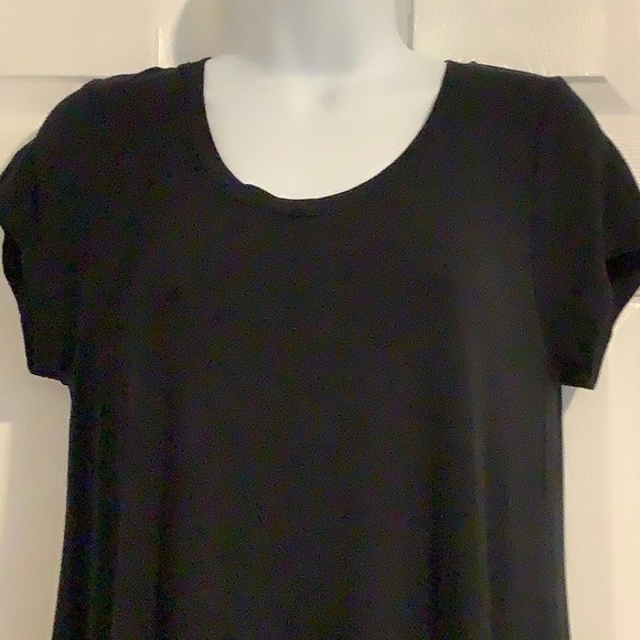 NWOT H BY HALSTON Black Oversized High/Low Shortsleeved Maxi Dress XS - Picture 2 of 7